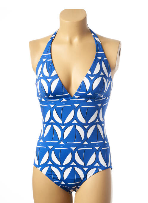 Costum de baie dintr-o singură piesă albastru PETIT BATEAU femeie