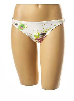 Chiloți de baie imprimeu fantezie chiloți alb I LOVE MY BIKINI femeie