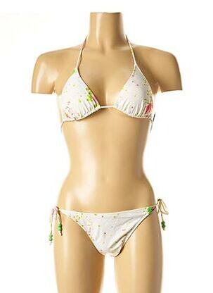 Costum de baie din două piese elasticitate top triunghiuri alb I LOVE MY BIKINI femeie