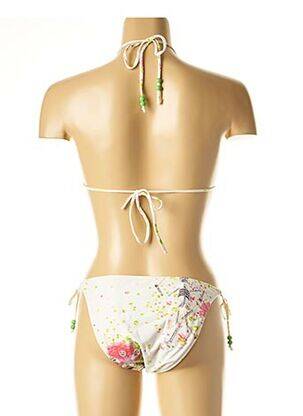 Costum de baie din două piese elasticitate top triunghiuri alb I LOVE MY BIKINI femeie