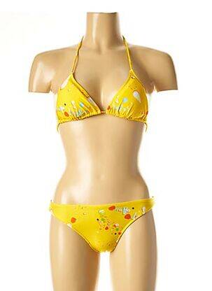 Costum de baie din două piese elasticitate top triunghiuri galben I LOVE MY BIKINI femeie