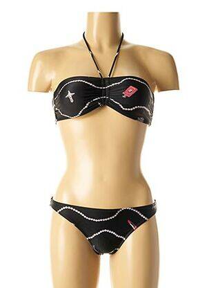 Costum de baie din două piese elasticitate top bentiță negru I LOVE MY BIKINI femeie