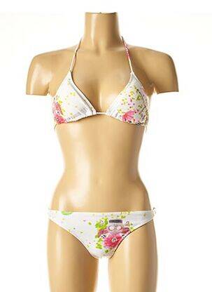 Costum de baie din două piese elasticitate top triunghiuri alb I LOVE MY BIKINI femeie