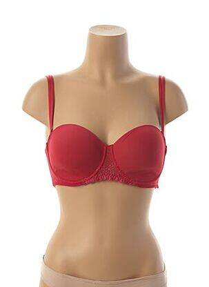 Sutien efect material satinat top bentiță roșu SIMONE PERELE femeie