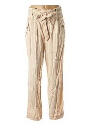 Pantalon 7/8 talie înaltă talie înaltă bej OUI femeie