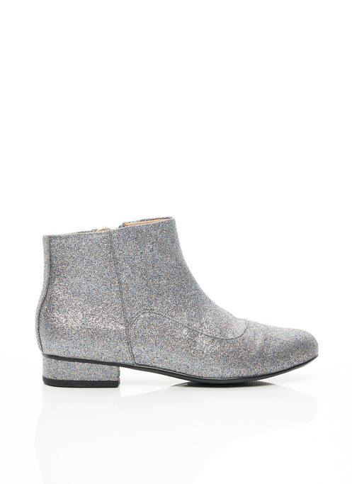 Botine/ghete închidere cu fermoar toc plat până la 3 cm argintiu MELLOW YELLOW femme