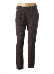 Pantalon drept închidere cu fermoar sub clapetă cu nasturi talie joasă maro MAISON 123 femeie