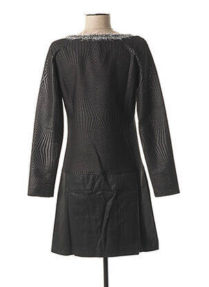 Rochie scurtă croială evazată mâneci lungi negru LO! LES FILLES femeie