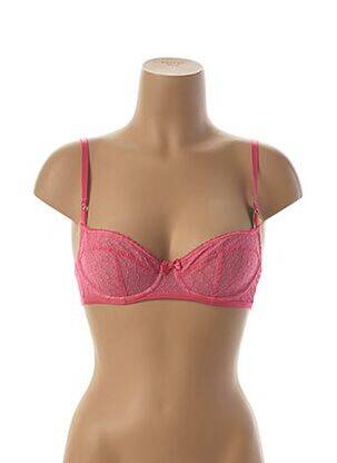 Sutien efect material satinat sutien balconet cu decolteu înalt roz DARJEELING femeie