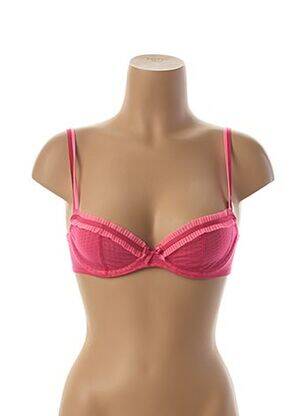 Sutien efect material satinat sutien balconet cu decolteu înalt roz DARJEELING femeie