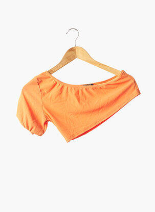 Tricou elasticitate mâneci scurte portocalie BOOHOO femeie