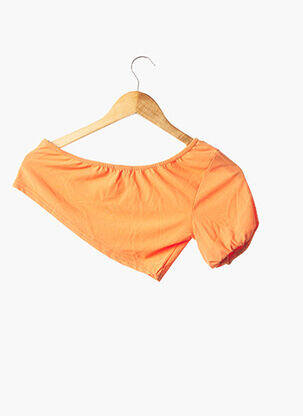 Tricou elasticitate mâneci scurte portocalie BOOHOO femeie
