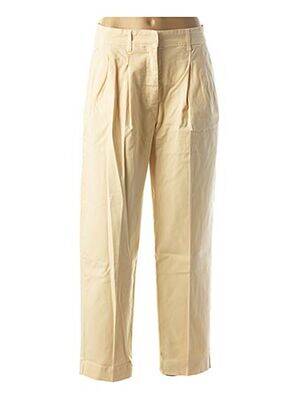 Pantalon drept talie cu cleme talie înaltă galben LA FEE MARABOUTEE femeie