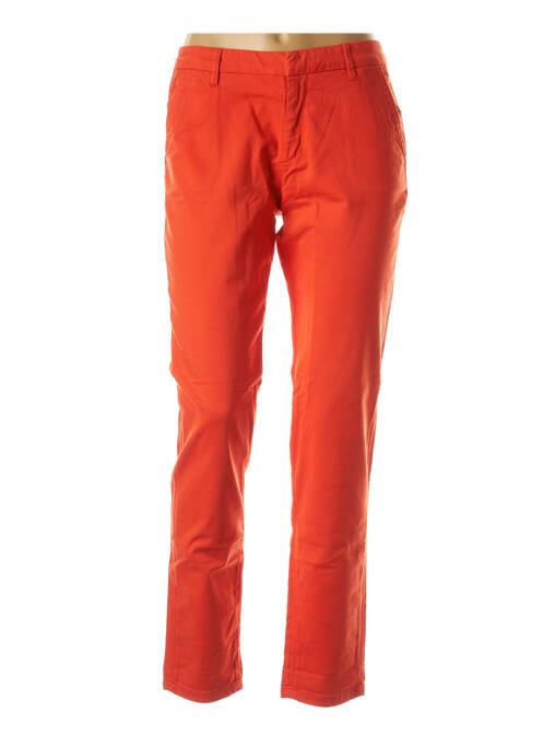 Pantalon drept închidere cu fermoar sub clapetă cu cârlig mărime normală portocaliu REIKO femme