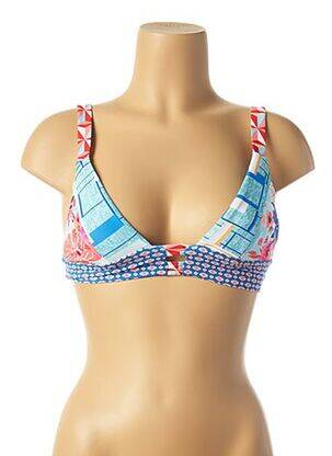 Sutien de costum de baie elasticitate top triunghiuri albastru PIHA femeie