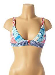 Sutien de costum de baie elasticitate top triunghiuri albastru PIHA femeie