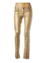 Pantalon slim talie joasă talie joasă galben CKS femeie