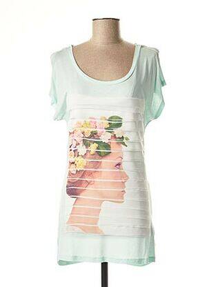 Tricou croială cambrată mâneci scurte albastru VERO MODA femeie