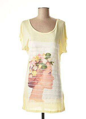 Tricou croială cambrată mâneci scurte galben VERO MODA femeie