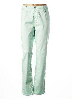 Pantalon drept închidere cu fermoar sub clapetă cu nasturi talie joasă verde KANOPE femeie