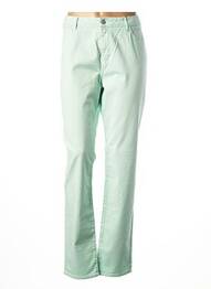 Pantalon drept închidere cu fermoar sub clapetă cu nasturi talie joasă verde KANOPE femeie