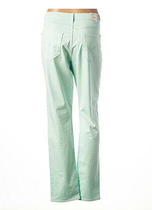 Pantalon drept închidere cu fermoar sub clapetă cu nasturi talie joasă verde KANOPE femeie