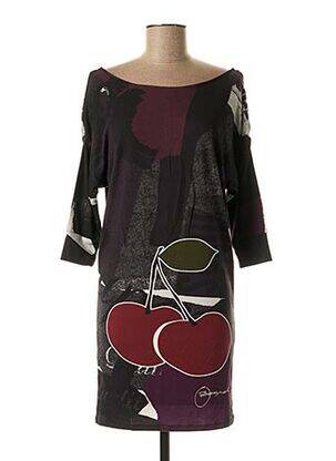 Rochie scurtă mâneci 3/4 mâneci 3/4 negru DESIGUAL femeie