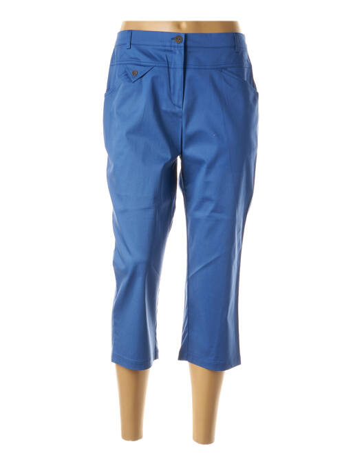 Pantalon trei sferturi croială dreaptă talie înaltă albastru TELMAIL femme