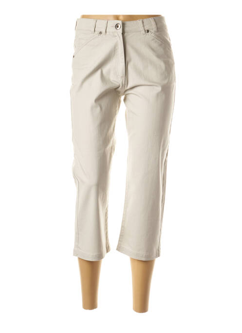 Pantalon trei sferturi croială dreaptă talie înaltă gri CLAUDE DE SAIVRE femme