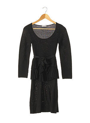 Rochie pulover croială cambrată mâneci lungi negru PAULE KA femeie