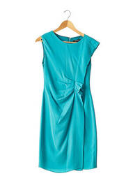 Rochie midi țesătură crep mâneci scurte albastru GEORGES RECH femme