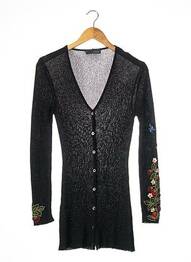 Vestă cu mâneci lungi croială cambrată negru OPPIO JEANS femeie