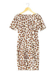 Rochie midi închidere cu fermoar la spate mâneci scurte bej BLUMARINE femeie