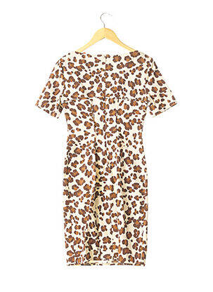 Rochie midi închidere cu fermoar la spate mâneci scurte bej BLUMARINE femeie