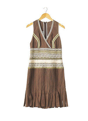 Rochie midi fără mâneci fără mâneci maro JEAN MARC LOTHON femeie