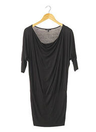 Rochie midi mâneci 3/4 mâneci 3/4 negru AXARA femeie