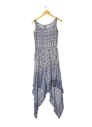 Rochie midi imprimeu fantezie fără mâneci albastru TRUSSARDI JEANS femeie
