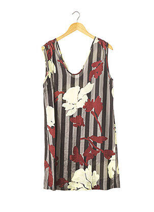 Rochie midi imprimeu floral fără mâneci gri MARNI femeie