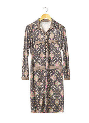 Rochie midi mâneci lungi mâneci lungi gri JEROME L'HUILLIER femeie