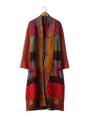 Palton lung portocaliu LOUISE DELLA femeie