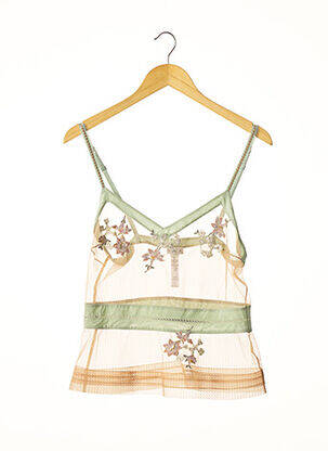 Top mâneci cu bretele ajustabile verde LA PERLA femeie