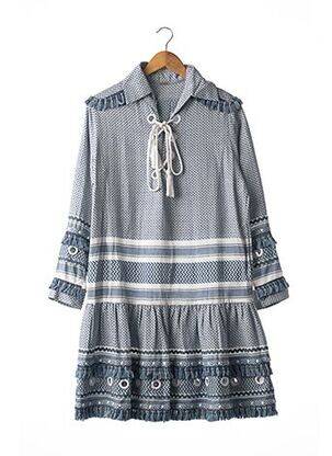 Rochie midi imprimeu fantezie mâneci lungi albastru DODO BAR OR femeie