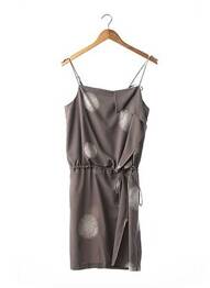 Rochie midi imprimeu fantezie bretele subțiri gri CREA CONCEPT femeie