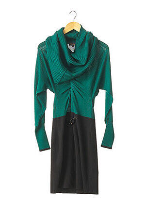 Rochie pulover croială cambrată mâneci lungi verde LUISA SPAGNOLI femeie