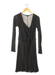 Rochie midi mâneci lungi mâneci lungi negru TARA JARMON femme
