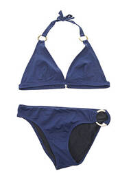 Costum de baie din două piese top triunghiuri top triunghiuri albastru LETARTE femeie