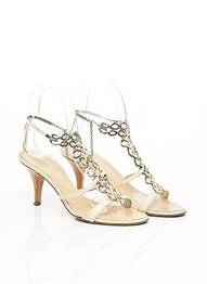 Sandale/pantofi decupați închidere cu bride toc de 7 la 9 cm bej GUISEPPE ZANOTTI femme