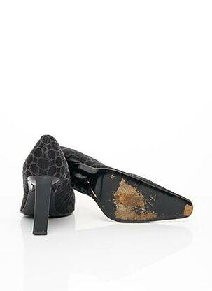 Pantofi cu toc țesătură satinată toc de 7 la 9 cm negru MAGLI femeie
