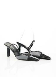 Mulete/saboți talpă exterioară din piele toc de 7 la 9 cm negru SERGIO ROSSI femme