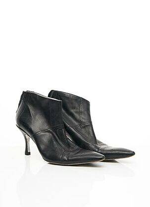 Botine/ghete material neted toc de 7 la 9 cm negru FREE LANCE femeie